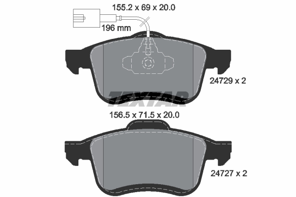 Set placute frana,frana disc 2472901 TEXTAR