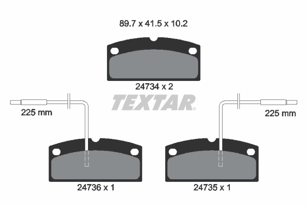 set placute frana,frana disc 2473401 TEXTAR
