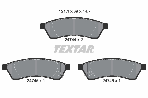 Set placute frana,frana disc 2474401 TEXTAR