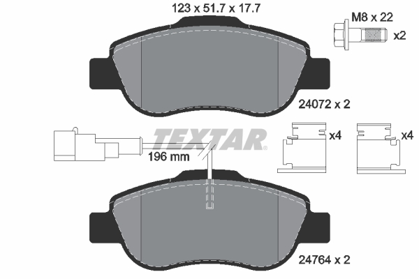 Set placute frana,frana disc 2476401 TEXTAR