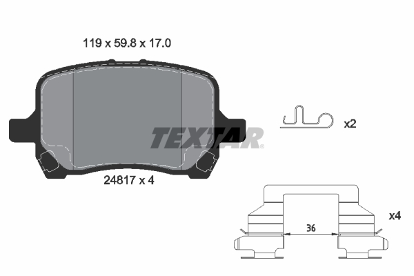 Set placute frana,frana disc 2481701 TEXTAR