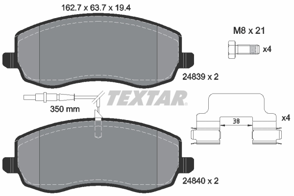 Set placute frana,frana disc 2483901 TEXTAR