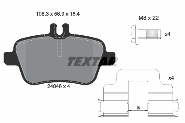 Set placute frana,frana disc 2484803 TEXTAR