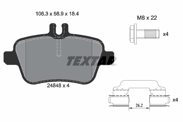 Set placute frana,frana disc 2484805 TEXTAR