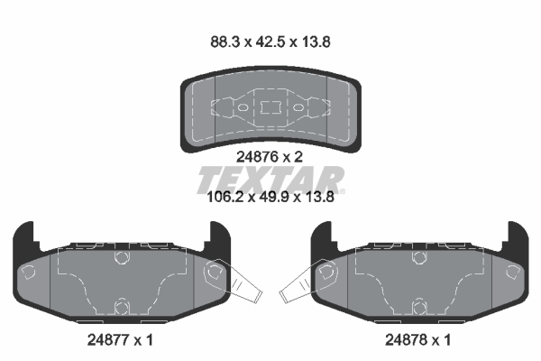 set placute frana,frana disc 2487601 TEXTAR