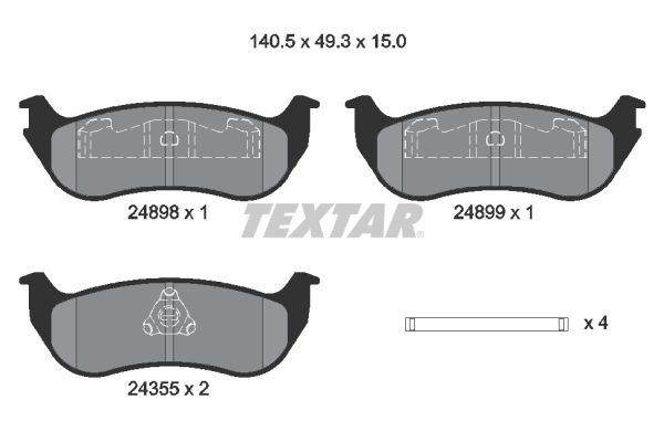 set placute frana,frana disc 2489803 TEXTAR