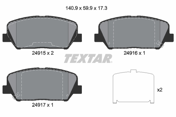 Set placute frana,frana disc 2491501 TEXTAR