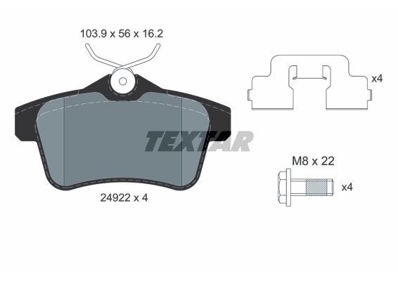 Set placute frana,frana disc 2492204 TEXTAR