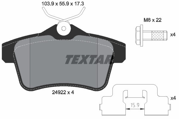 Set placute frana,frana disc 2492201 TEXTAR