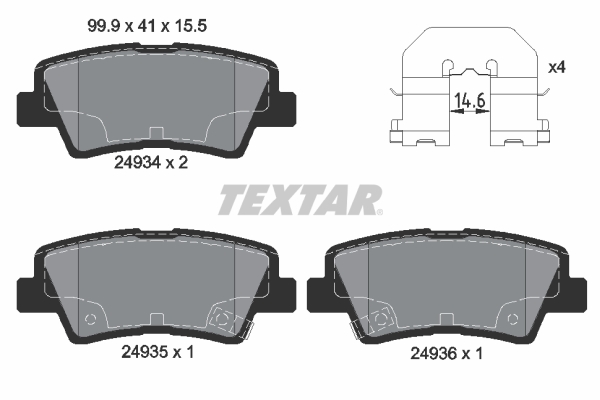 Set placute frana,frana disc 2493401 TEXTAR