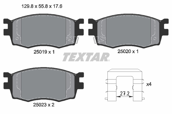 Set placute frana,frana disc 2501901 TEXTAR