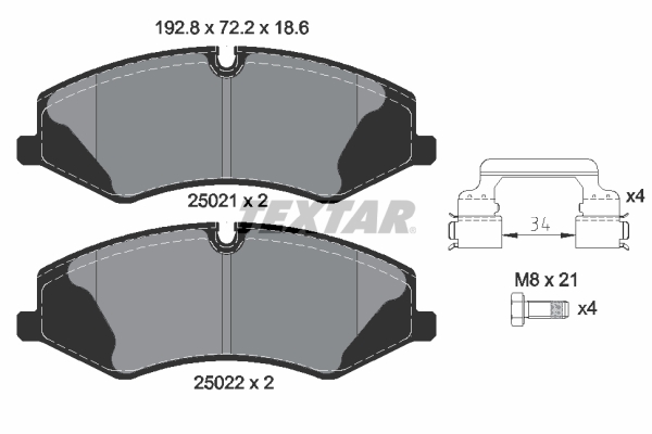 Set placute frana,frana disc 2502101 TEXTAR