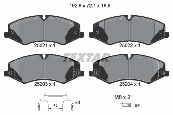 Set placute frana,frana disc 2502201 TEXTAR