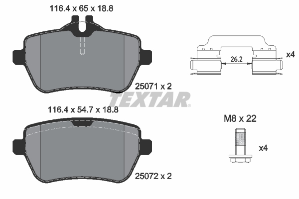 Set placute frana,frana disc 2507101 TEXTAR