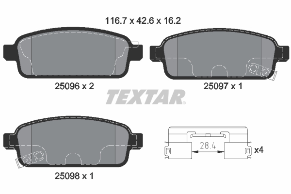 Set placute frana,frana disc 2509606 TEXTAR