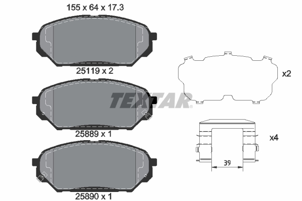 Set placute frana,frana disc 2511901 TEXTAR