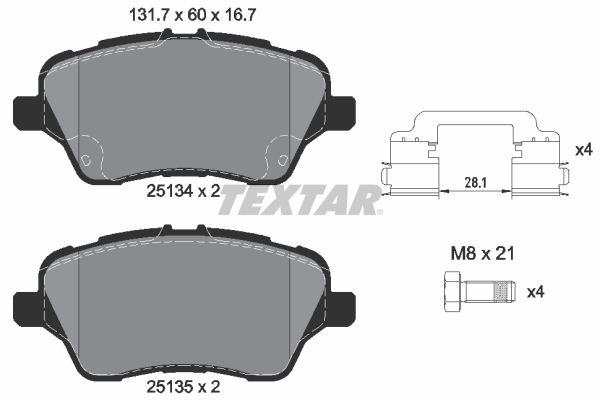 Set placute frana,frana disc 2513402 TEXTAR