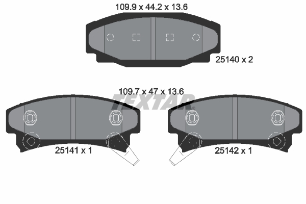 set placute frana,frana disc 2514001 TEXTAR