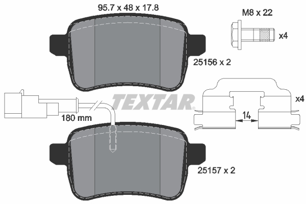 Set placute frana,frana disc 2515601 TEXTAR