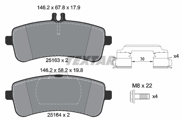 Set placute frana,frana disc 2516301 TEXTAR