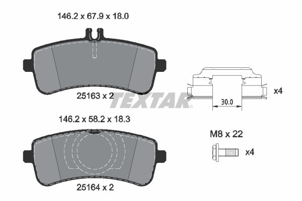 Set placute frana,frana disc 2516305 TEXTAR