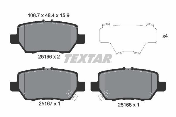set placute frana,frana disc 2516601 TEXTAR