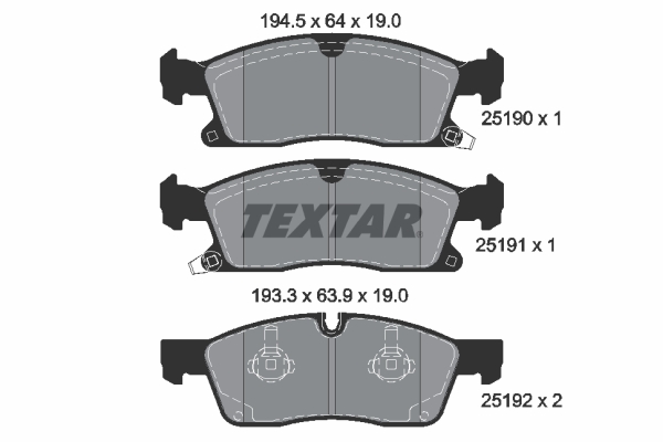 Set placute frana,frana disc 2519002 TEXTAR