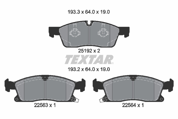 Set placute frana,frana disc 2519209 TEXTAR