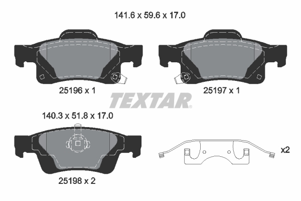 Set placute frana,frana disc 2519603 TEXTAR