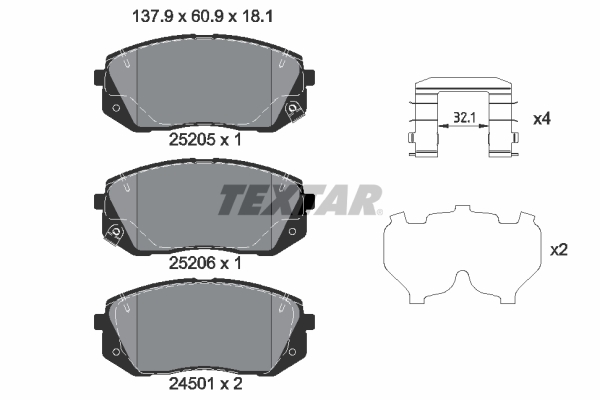 Set placute frana,frana disc 2520504 TEXTAR