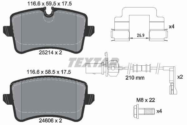 Set placute frana,frana disc 2521403 TEXTAR