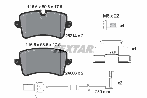 Set placute frana,frana disc 2521405 TEXTAR