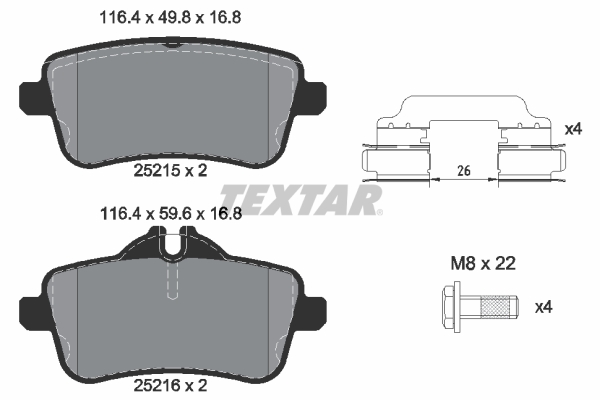 Set placute frana,frana disc 2521509 TEXTAR