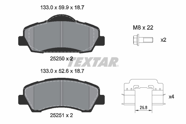 Set placute frana,frana disc 2525004 TEXTAR