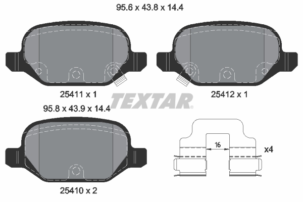 Set placute frana,frana disc 2541101 TEXTAR