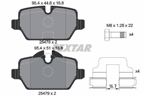 Set placute frana,frana disc 2547801 TEXTAR