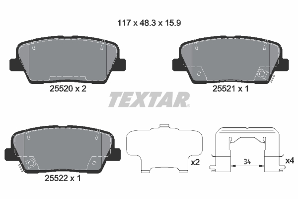 Set placute frana,frana disc 2552003 TEXTAR