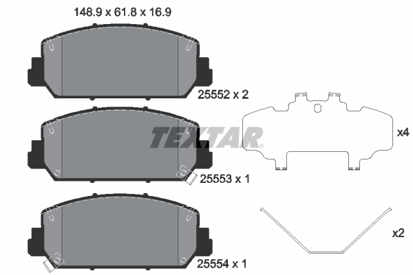 Set placute frana,frana disc 2555201 TEXTAR