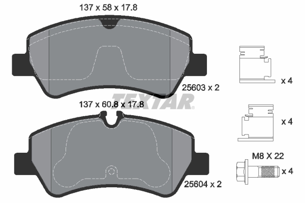 Set placute frana,frana disc 2560301 TEXTAR