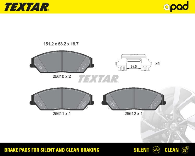 Set placute frana,frana disc 2561001SC TEXTAR