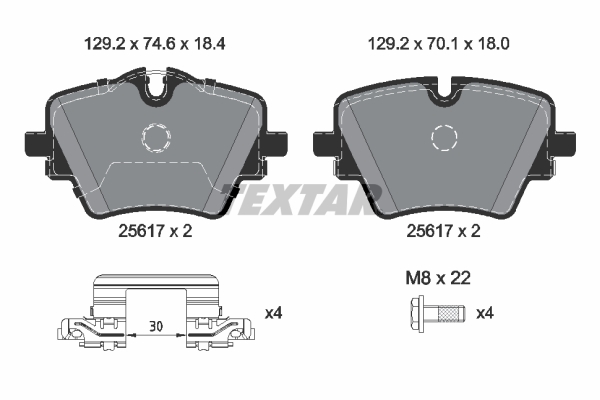 Set placute frana,frana disc 2561703 TEXTAR