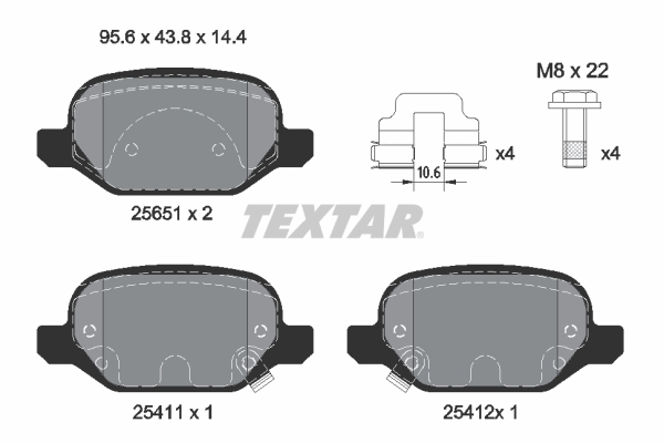 Set placute frana,frana disc 2565101 TEXTAR