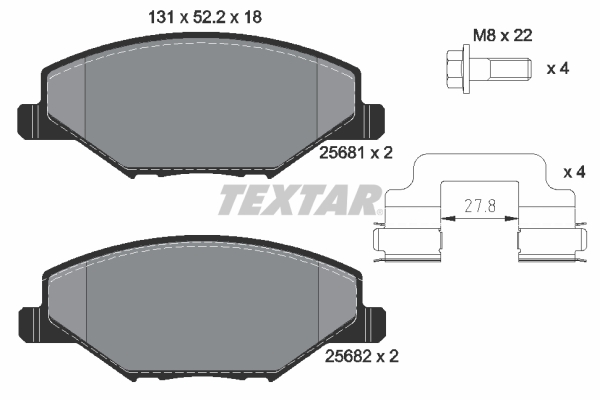 Set placute frana,frana disc 2568101 TEXTAR