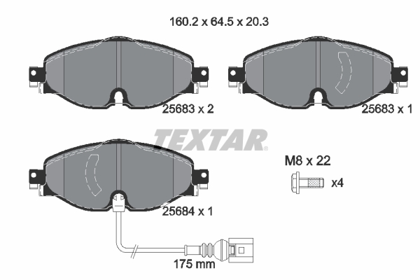 Set placute frana,frana disc 2568301 TEXTAR