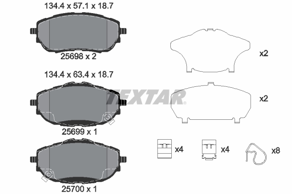 Set placute frana,frana disc 2569801 TEXTAR