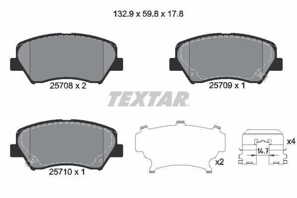 Set placute frana,frana disc 2570801 TEXTAR