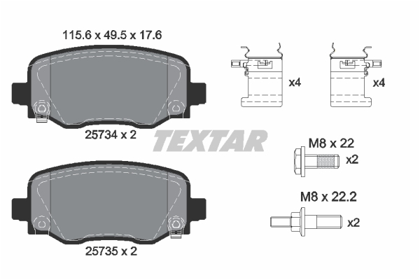 Set placute frana,frana disc 2573401 TEXTAR