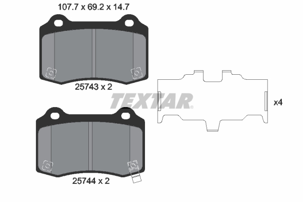 Set placute frana,frana disc 2574301 TEXTAR