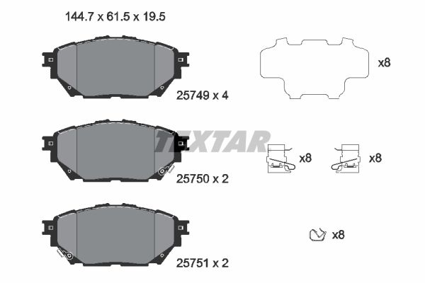 Set placute frana,frana disc 2574901 TEXTAR