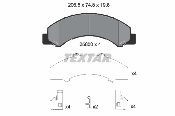 Set placute frana,frana disc 2580001 TEXTAR